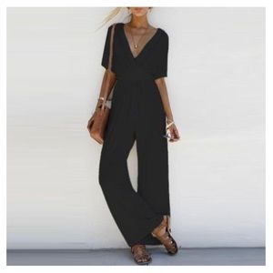 V Neck Casual Jumpsuit